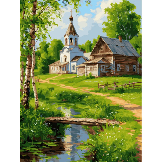 Картина по номерам на холсте Тихий уголок 30х40 см. 1234-AS