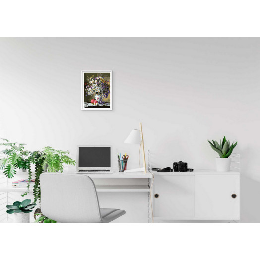 Натюрморт с колокольчиками и ромашками