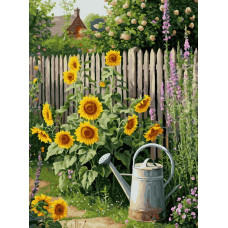 Подсолнухи у забора