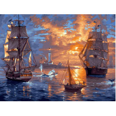 Парусники в заливе Парусники в заливе