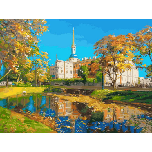 Картина по номерам на холсте Михайловский замок 30х40 см. 1245-AS